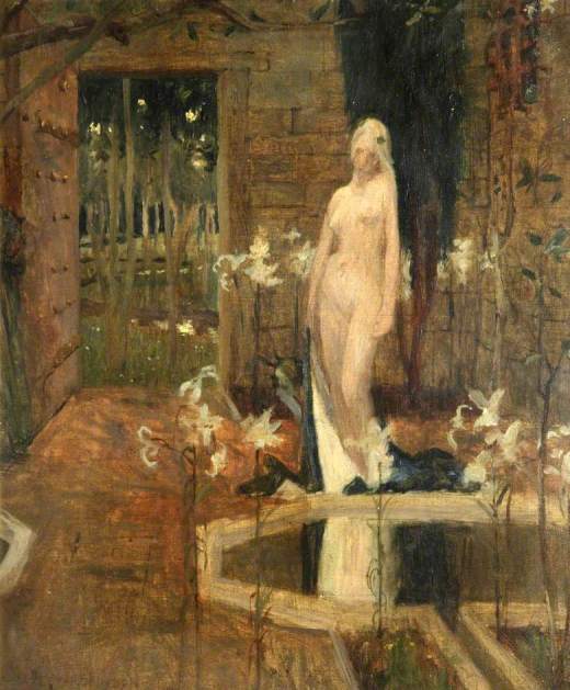 Robinson, Frederick Cayley, 1862-1927; Female Nude in a Garden